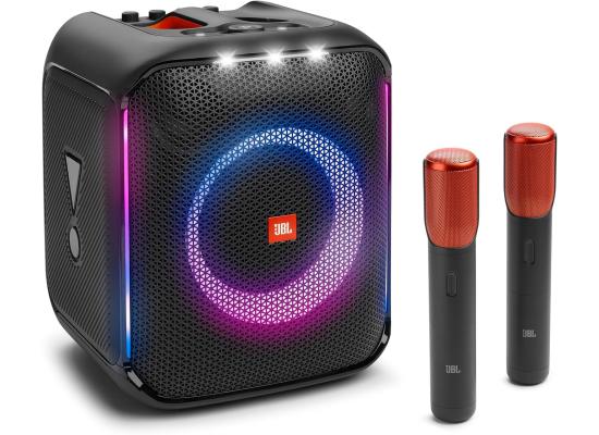 JBL Partybox Encore 2 Portable Party Speaker with 2x Digital Wireless Mic, 100W Powerful Sound, Dynamic Light Show, IPX Splash Proof, 10 Hours of Playtime, Multisource Playback - Black